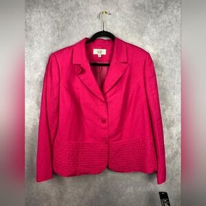 le suit Linen women's blazer Hot Pink Office Career Business Size‎ 16W #1